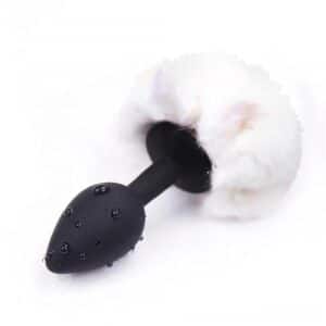 1 plug anal con pompon blanco talla s