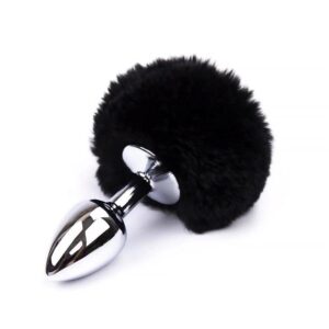 1 plug anal con pompon negro talla s