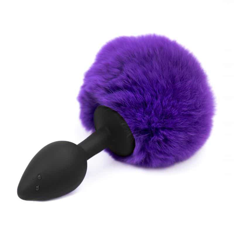 1 plug anal con pompon purpura talla s