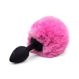 1 plug anal con pompon rosa talla s