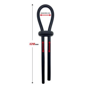 2 anillo para el pene de lazo ajustable silicona solida negro