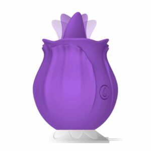 2 purplerose vibrador con lengua base magnetica usb silicona