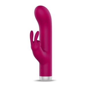 2 raave potente vibrador con conejito usb granate