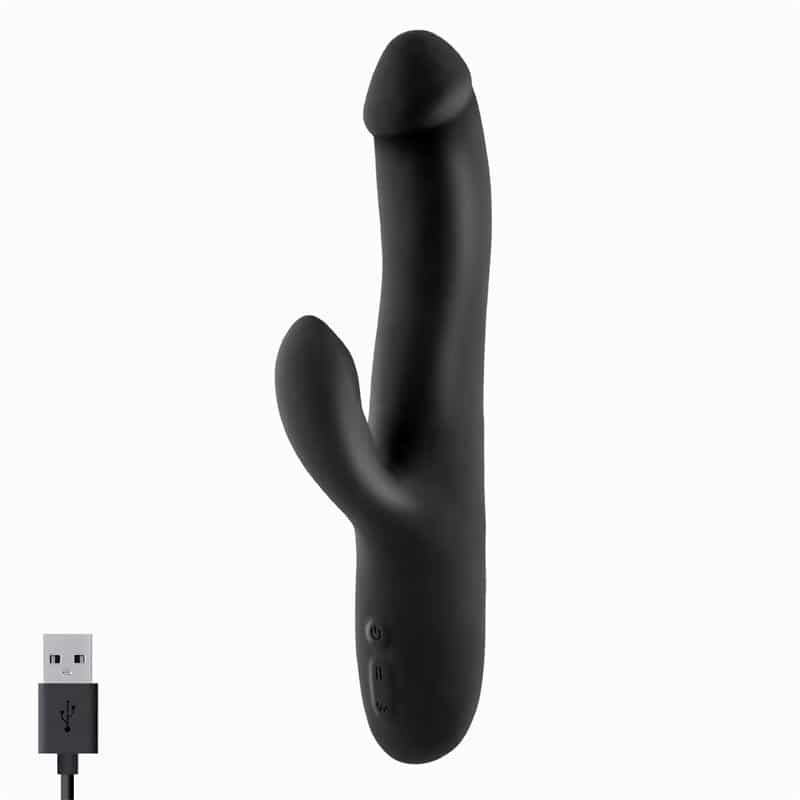 4 angus vibrador con funcion de movimiento thrusting 2 motores silicona usb