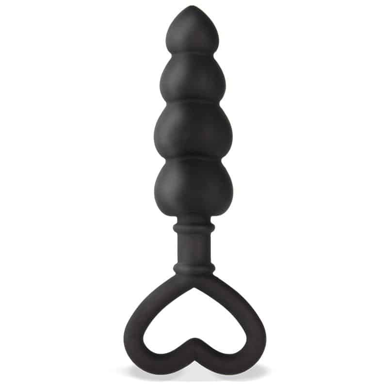4 cuore plug anal silicona negro 1