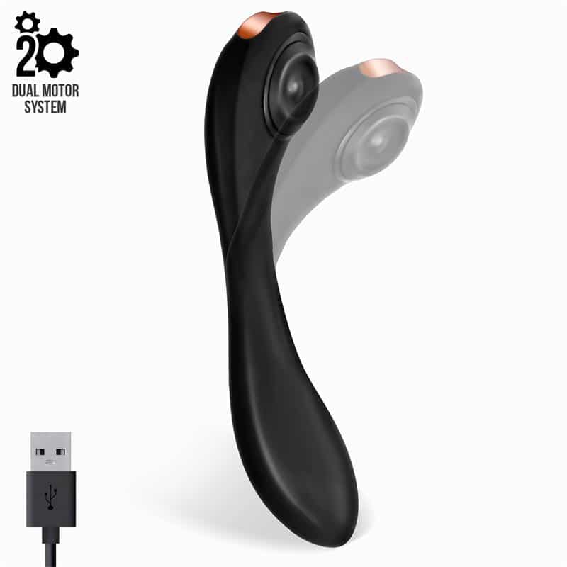 4 pulsar vibrador con esqueleto articulado silicona usb