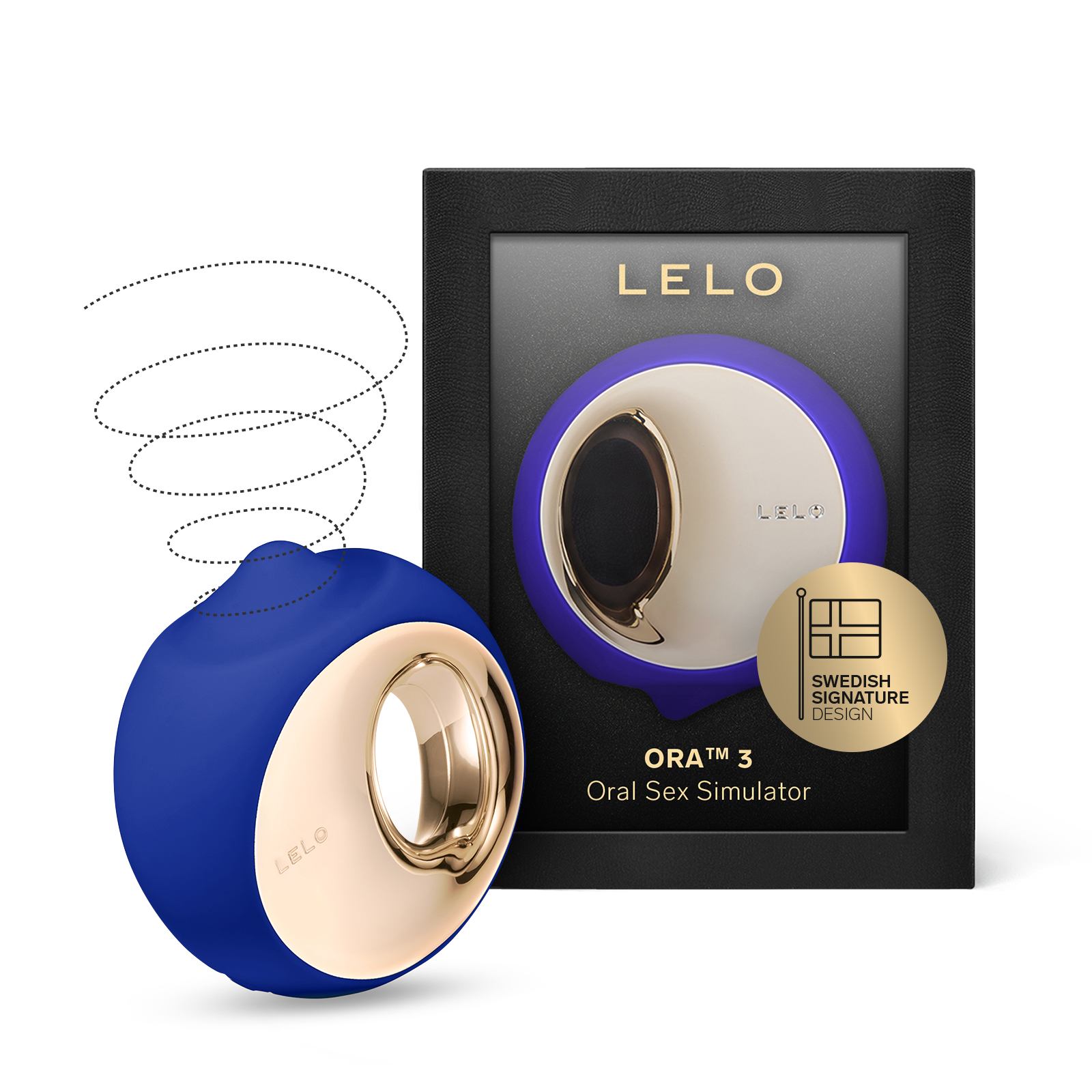 LELO ORA 3 simulador de sexo oral en color Midnight Blue con punta giratoria