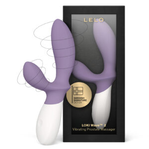 LELO LOKI Wave 2 masajeador de próstata vibratorio de silicona en color violeta Violet Dusk