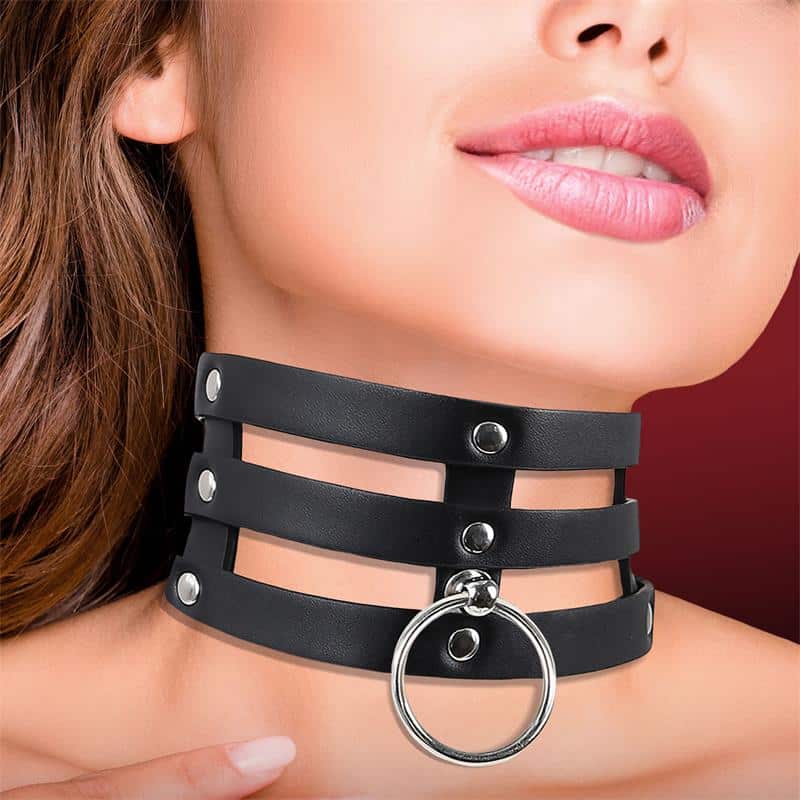 1 collar ancho con aro cuero vegano talla unica 1