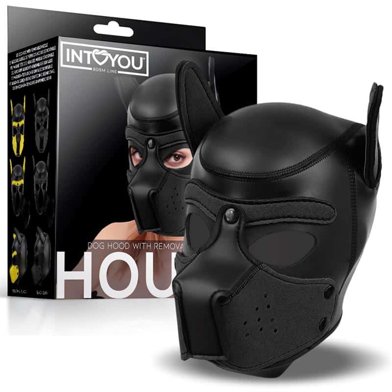 1 hound mascara de perro neopreno hocico extraible negro talla unica