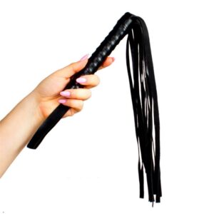 1 latigo de cuero 45 cm negro