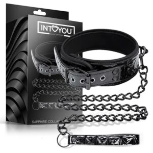 1 collar con correa sapphire cuero vegano