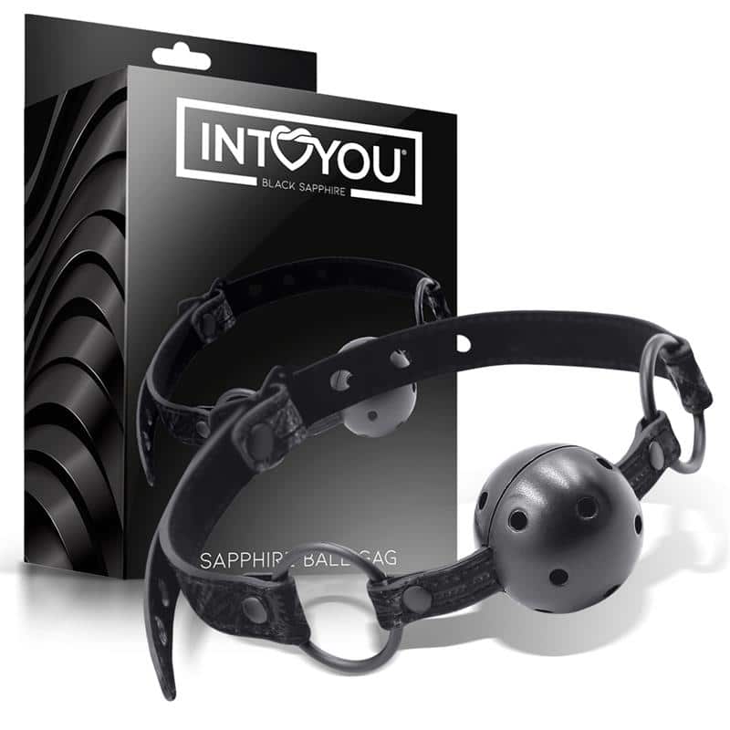 1 mordaza de bola transpirable sapphire cuero vegano