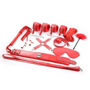 4 set de bondage 10 piezas rojo