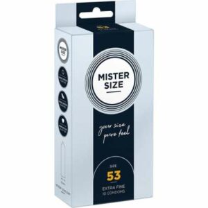 mister size 53mm pack de 10 preservativos 1