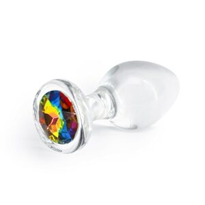 Plug de Cristal con Gema de Arcoiris Talla M