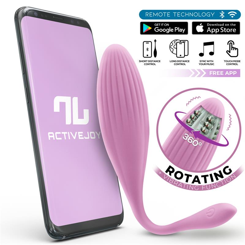 1 huevo vibrador con bolas internas con rotacion y app usb