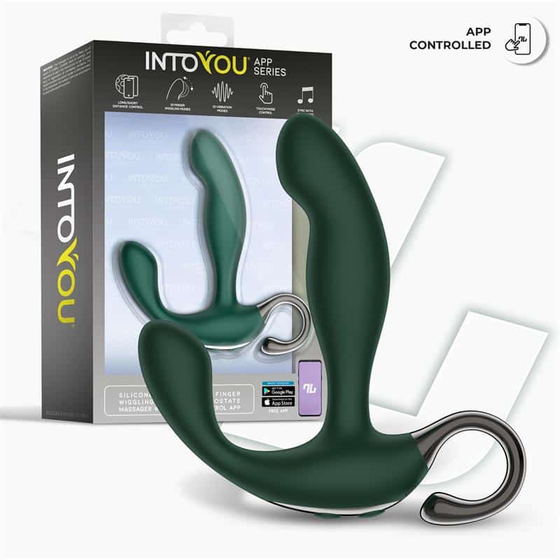 2 greeny masajeador prostatico con finger wiggling y app