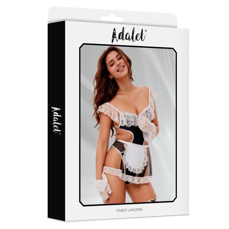 3 rylee disfran bodysuit delantal guantes y liga