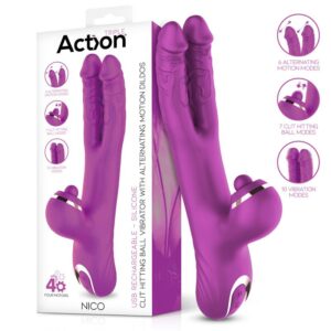 1 nico vibrador con dildos alternantes y bola percutora 4 motores