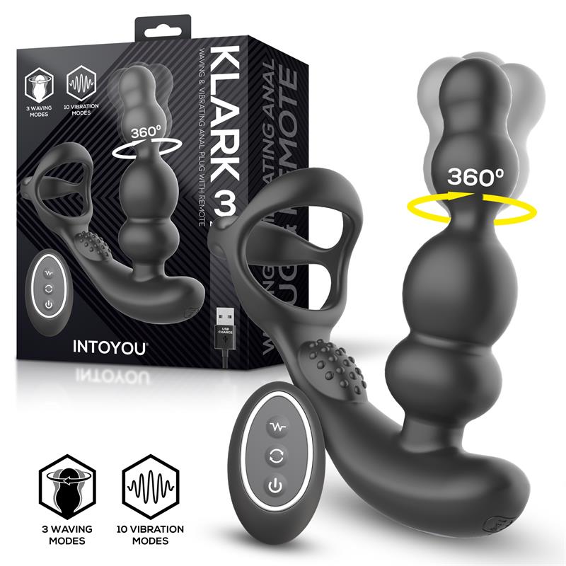 1 klark plug anal oscilante con vibracion y mando a distancia