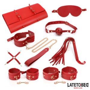 BDSM LINE Kit de Bondage 7 Piezas con Bolsa de Almacenamiento LATETOBED