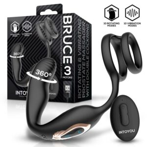 1 bruce masajeador prostatico 360 y doble anillo con vibracion