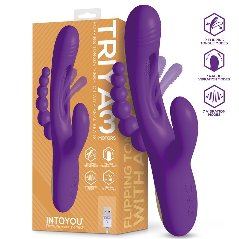 1 triya vibrador con lengua flipping y cadena anal