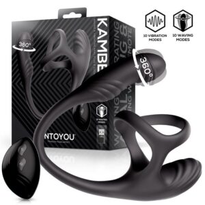 1 kamber plug anal vibracion y waving 360 y estimulador testiculos